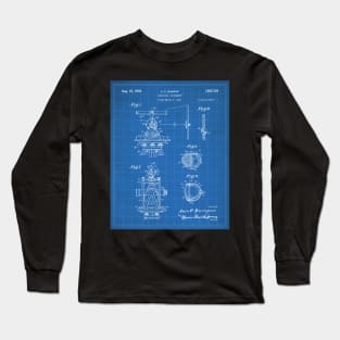 Surveying Patent - Surveyor Construction Builder Art - Blueprint Long Sleeve T-Shirt